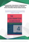The Screenwriter s Sourcebook A Comprehensive Marketing Guide for Screen and Television Writers First Edition Michael Haddad - Instant Download