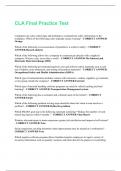 CLA Final Practice Test  &vert; Questions and Answers &vert; 2025 Update &vert; 100&percnt; Correct
