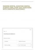 MODERN DENTAL ASSISTING DENTAL SCIENCE FINAL EXAM 2025 QUESTIONS WITH COMPLETE SOLUTIONS&excl;&excl;