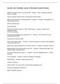 NURS 180 PHARM&colon; QUIZ 2 REVIEW QUESTIONS