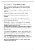 NUR 180 QUIZ 1 QUESTIONS & ANSWERS