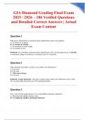 GIA Diamond Grading Final Exam 2025 &sol; 2026 &ndash; 186 Verified Questions and Detailed Correct Answers &vert; Actual Exam Content