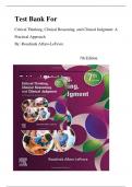 Test Bank For Critical Thinking&comma; Clinical Reasoning&comma; and Clinical Judgment&colon; A Practical Approach 7th Edition by&colon;  Rosalinda Alfaro-LeFevre&period; All Chapters 1-7&period; 