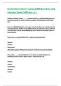 Crisis Intervention Training &lpar;CIT&rpar; Questions and Answers Rated 100&percnt; Correct 