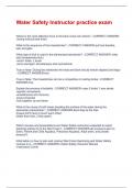 Water Safety Instructor practice exam Questions and Answers 100&percnt; Verified