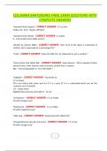 COLUMBIA BARTENDING FINAL EXAM QUESTIONS WITH COMPLETE ANSWERS