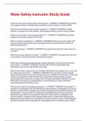 Water Safety Instructor Study Guide Questions and Answers 100&percnt; Verified