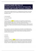 Menatal Health-BH Hesi V2 Comprehensive Questions &lpar;Frequently Tested&rpar; with Verified Answers Graded A&plus;