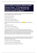 NU473 HESI Psychiatric-Mental Health Practice Exam - 75 Comprehensive Questions &lpar;Frequently Tested&rpar; with Verified Answers Graded A&plus;
