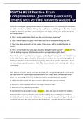 PSYCH HESI Practice Exam Comprehensive Questions &lpar;Frequently Tested&rpar; with Verified Answers Graded A&plus;