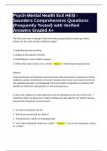 Psych-Mental Health Exit HESI - Saunders Comprehensive Questions &lpar;Frequently Tested&rpar; with Verified Answers Graded A&plus;