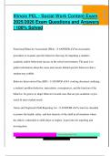 Illinois PEL - Social Work Content Exam  2025&sol;2026 Exam Questions and Answers  &vert; 100&percnt; Solved