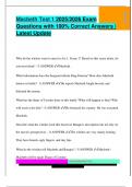 Macbeth Test 1 2025&sol;2026 Exam  Questions with 100&percnt; Correct Answers &vert;  Latest Update