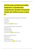 GIA Diamonds and Diamond Grading Assignment 11 Questionnaire Comprehensive Questions &lpar;Frequently Tested&rpar; with Verified Answers Graded A&plus;
