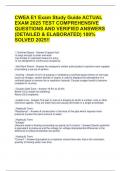 CWEA E1 Exam Study Guide ACTUAL EXAM 2025 TEST COMPREHENSIVE QUESTIONS AND VERIFIED ANSWERS &lpar;DETAILED & ELABORATED&rpar; 100&percnt; SOLVED 2025&excl;&excl;