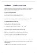 OB Exam 1&period; 115 Practice Questions And Answers 2025