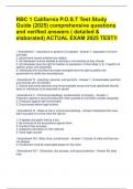 RBC 1 California P&period;O&period;S&period;T Test Study Guide &lpar;2025&rpar; comprehensive questions and verified answers &lpar; detailed & elaborated&rpar; ACTUAL EXAM 2025 TEST&excl;&excl;