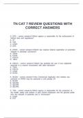 TN CAT 7 REVIEW QUESTIONS WITH CORRECT ANSWERS