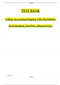 TEST BANK College Accounting Chapters 1-30&comma; 17th Edition  David Haddock&comma; John Price&comma; Michael Farina DR ERIC