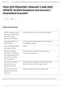 WGU D119 PEDIATRIC PRIMARY CARE 2025 UPDATE Verified Questions And Answers &vert; Guaranteed Success&excl;&excl;