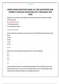 ARPAS EXAM QUESTION BANK ALL 250 QUESTIONS AND CORRECT DETAILED SOLUTIONS JUS T RELEASED THIS YEAR
