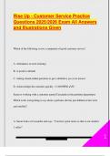 RISE UO CUSTOMER SERVICE EXAM PACKAGE DEAL QUESTIONS AND VERIFIED DETAILED ANSWERS &vert; 100&percnt; GUARANTEED PASS &vert; ALREADY GRADED A&plus;