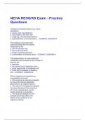 NEHA REHS&sol;RS Exam - Practice Questions And Answers With Verified Study Solutions Rated A&plus;