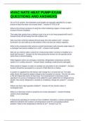 HVAC NATE HEAT PUMP EXAM QUESTIONS AND ANSWERS