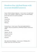 Hondros Nur 155 final Exam with accurate detailed answers