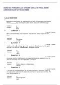 NURS 684 Primary Care Women's Health FINAL EXAM &vert;VERIFIED EXAM WITH ANSWERS