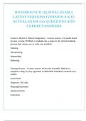HONDROS NUR 155 FINAL EXAM 2 LATEST VERSIONS &lpar;VERSION A & B&rpar; ACTUAL EXAM QUESTIONS AND CORRECT DETAILED ANSWERS 