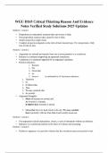 WGU D265 Critical Thinking Reason And Evidence Notes Verified Study Solutions 2025 Updates