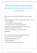 NUR 155 Exam 1 &lpar;Units 1 & 2&rpar; all questions with accurate answers & rationales 