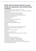 BUSN 100 Final Exam Review &vert; Actual study set &vert; Questions and verified study solutions