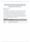 MGT 6203 Data Analytics For Business Homework 6  Part 1 Cluster Analysis Techniques Verified Study Solutions 2025 Latest Version
