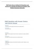 D669 Early Literacy Methods Full Questions and Answers for Language Development Strategies 2025 Western Governors University