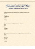 ARPAS Exam &vert; New 2025 &sol; 2026 Update &vert; Questions and Answers &vert; 100&percnt; Correct &vert; Verified Solutions &lpar;GRADED A&rpar;