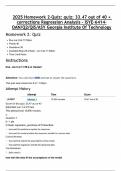 2025 Homework 2-Quiz&colon; quiz&colon; 33&period;47 out of 40 &plus; corrections Regression Analysis - ISYE-6414-OAN&sol;Q2&sol;QIS&sol;ASY Georgia Institute Of Technology