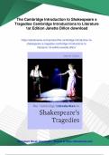 The Cambridge Introduction to Shakespeare s Tragedies Cambridge Introductions to Literature 1st Edition Janette Dillon - Instant Download