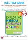 Test Bank For Exploring Medical Language 11th Edition by Myrna LaFleur Brooks 9780323711562 Chapter 1-16 &vert; Complete Guide A&plus;