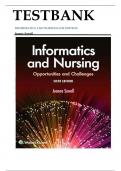 FULL TEST BANK Informatics and Nursing 6th Edition by Jeanne Sewell &lpar;Author&rpar; latest Update Graded A&plus;