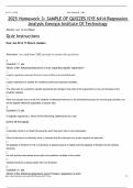 2025 Homework 3&colon; SAMPLE OF QUIZZES ISYE 6414 Regression Analysis Georgia Institute Of Technology