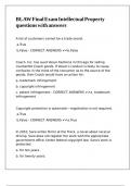 BLAW Final Exam Intellectual Property questions with answers
