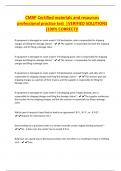 CMRP -Certified materials and resources professional practice test &vert;VERIFIED SOLUTIONS &lpar;100&percnt; CORRECT&rpar;&excl;