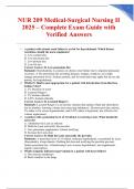 NUR 209 Medical-Surgical Nursing II 2025 &ndash; Complete Exam Guide with Verified Answers