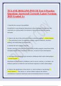 TULANE ROLLINS PSYCH Test 4 Practice Questions Answered Correctly Latest Versions 2025 Graded