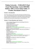 Walden University &ndash; NURS-6521N Final Exam Pharmacology &ndash; Latest 2025&sol;2026 Edition &vert; 100&percnt; Correct Study Guide &vert; A&plus; Graded