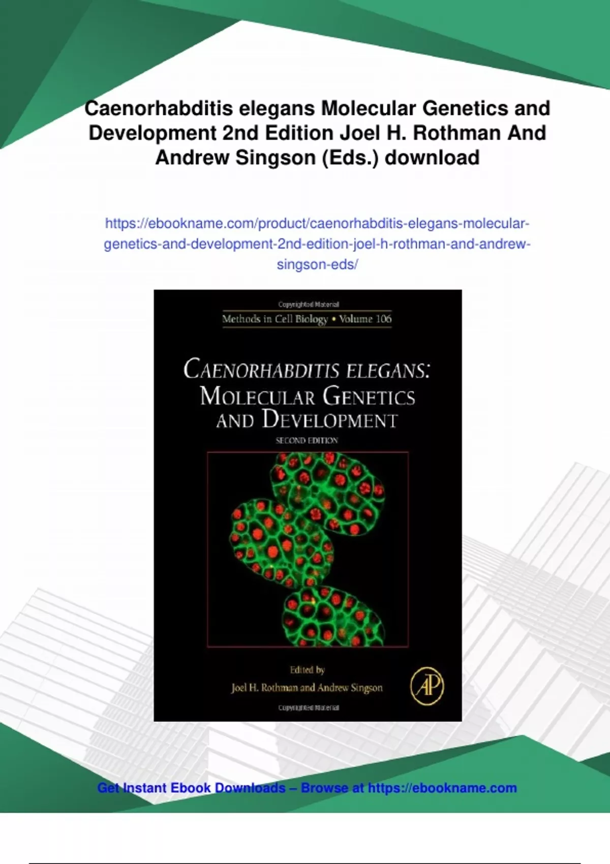 Summary Caenorhabditis elegans Molecular Genetics and Development 2nd ...