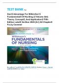 TEST BANK For  DaviS Advantage For WilkinSon&rsquo;S FundamentalS Of NurSing &lpar;2 Volume Set&rpar;&colon; Theory&comma; ConceptS&comma; And ApplicationS Fifth Edition LateSt VerSion 2025 &lbrack;A&plus;&rsqb; All ChapterS Fu Lly CoveredB by LeSlie S&period; TreaS Phd RN CPNP-PC NNP-BC &lpar;Author&rpar;&comma; Karen L&period; Barne