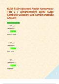 NURS 5220-Advanced Health Assessment-Test 2 &sol; Comprehensive Study Guide Complete Questions and Correct Detailed Answers  